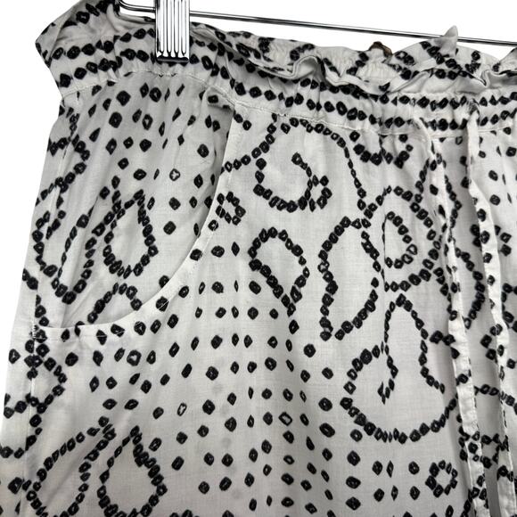 Xirena Talyn Geo Print Cropped Wide Leg Pants White Size L Pull On Drawstring - Picture 5 of 8